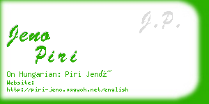 jeno piri business card